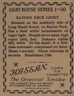 1911 American Tobacco Company Lighthouse Series (T77) #NNO Eatons Neck Light Back