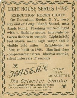 1911 American Tobacco Company Lighthouse Series (T77) #NNO Execution Rocks Light Back
