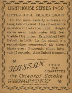 1911 American Tobacco Company Lighthouse Series (T77) #NNO Little Gull Island Light Back