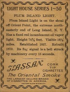 1911 American Tobacco Company Lighthouse Series (T77) #NNO Plum Island Light Back