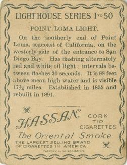 1911 American Tobacco Company Lighthouse Series (T77) #NNO Point Loma Light Back