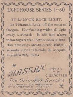 1911 American Tobacco Company Lighthouse Series (T77) #NNO Tillamook Light Back