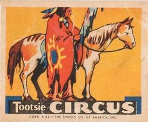 1933 Tootsie Circus (R152) #NNO Indian and Pinto Pony Front
