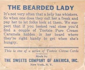1933 Tootsie Circus (R152) #NNO The Bearded Lady Back