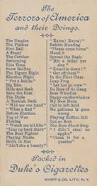 1889 Duke Cigarettes Terrors of America (N88) #NNO Foot Ball Back