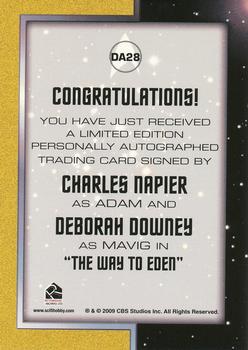 2013 Rittenhouse Star Trek The Original Series Heroes and Villains - Dual Autographs #DA28 Charles Napier / Deborah Downey Back