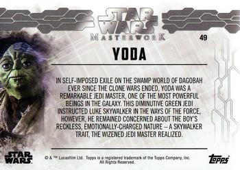 2017 Topps Star Wars Masterwork - Blue #49 Yoda Back