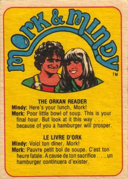 1978 O-Pee-Chee Mork & Mindy #8 Be It Ever So Humble There's No Place Like Ork! Back