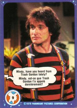 1978 O-Pee-Chee Mork & Mindy #9 Mindy, Have You Heard from Trash Gordon Lately? Front