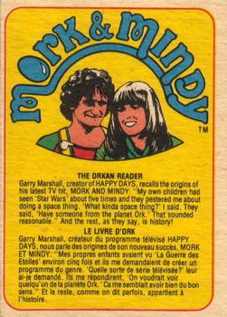 1978 O-Pee-Chee Mork & Mindy #24 🎵 You Light Up My Splurg.🎵 Back