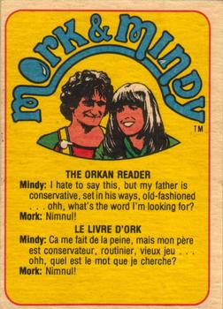 1978 O-Pee-Chee Mork & Mindy #44 Cora, Would You Call Me Old-Fashioned?? Back