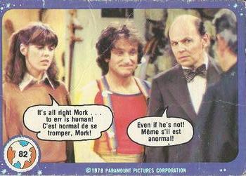 1978 O-Pee-Chee Mork & Mindy #82 It's All Right Mork... To Err is Human! Front