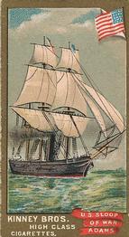 1889 Kinney Brothers Naval Vessels of the World (N226) #NNO U.S. Sloop of War Adams Front