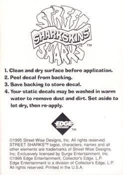 1995 Edge Street Sharks - Sharkskins Static Cling Decals #NNO Big Slammu Back