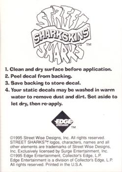 1995 Edge Street Sharks - Sharkskins Static Cling Decals #NNO Dr. Paradigm Back