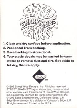 1995 Edge Street Sharks - Sharkskins Static Cling Decals #NNO Dr. Piranoid Back