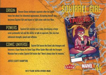 2017 Fleer Ultra Marvel Spider-Man - Silver Foil #44 Squirrel Girl Back