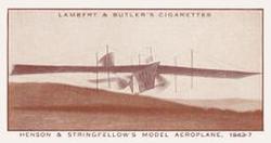 1933 Lambert & Butler A History of Aviation (Brown Fronts) #2 Henson & Stringfellow’s Model Aeroplane, 1843-7 Front