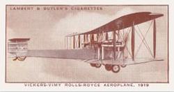 1933 Lambert & Butler A History of Aviation (Brown Fronts) #20 Vickers-Vimy Rolls-Royce Aeroplane, 1919 Front