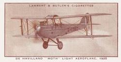 1933 Lambert & Butler A History of Aviation (Brown Fronts) #21 De Havilland “Moth” Light Aeroplane, 1926 Front