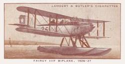 1933 Lambert & Butler A History of Aviation (Brown Fronts) #22 Fairey IIIF Biplane, 1926-27 Front
