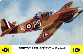 1941 Whitman Publishing ZOOM Airplane Card Game, Set 2 (R112) #Yellow 6 BOULTON PAUL DEFIANT Front