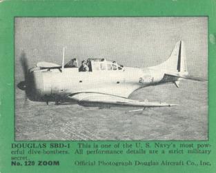1940-41 Gum Products Zoom Airplane Pictures Series 3 (R177-3) #120 Douglas SBD-1 Front