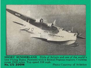 1940-41 Gum Products Zoom Airplane Pictures Series 3 (R177-3) #172 Short Sunderland Front