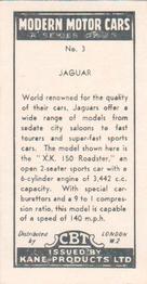 1959 Kane Products Modern Motor Cars #3 Jaguar Back