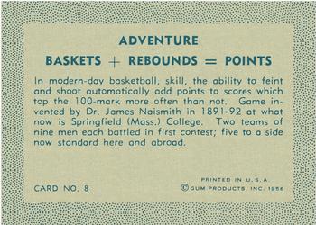 1956 Gum Inc. Adventure (R749) #8 Baskets + Rebounds = Points Back