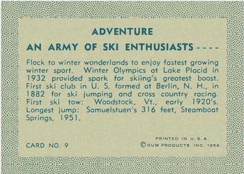 1956 Gum Inc. Adventure (R749) #9 An Army of Ski Enthusiasts .... Back