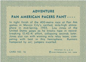 1956 Gum Inc. Adventure (R749) #16 Pan American Pacers Pant .... Back