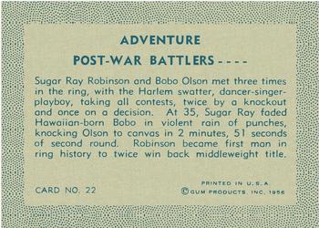 1956 Gum Inc. Adventure (R749) #22 Post-War Battlers .... Back