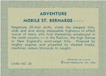 1956 Gum Inc. Adventure (R749) #28 Mobile St. Bernards .... Back