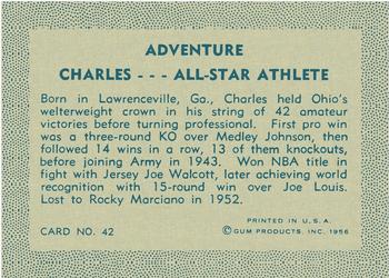 1956 Gum Inc. Adventure (R749) #42 Charles ... All-Star Athlete Back