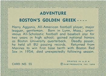 1956 Gum Inc. Adventure (R749) #55 Boston's Golden Greek .... Back