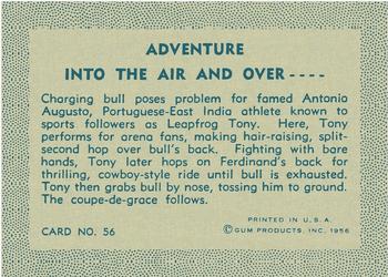 1956 Gum Inc. Adventure (R749) #56 Into the Air and Over .... Back