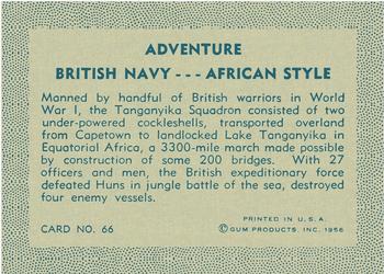 1956 Gum Inc. Adventure (R749) #66 British Navy ... African Style Back