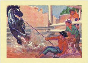 1956 Gum Inc. Adventure (R749) #68 Breaking a Horse .. Cowboy Style Front