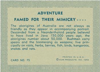 1956 Gum Inc. Adventure (R749) #75 Famed for Their Mimicry .... Back