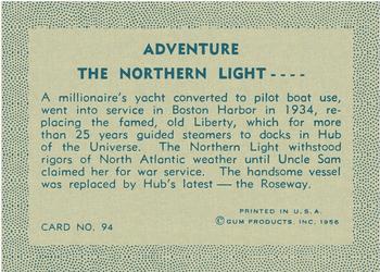 1956 Gum Inc. Adventure (R749) #94 The Northern Light .... Back