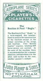 1926 Player's Aeroplane Series #6 The Boulton & Paul “Bugle” Back