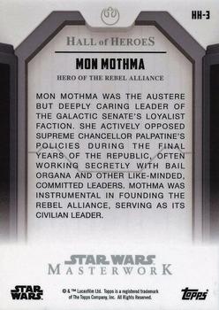 2017 Topps Star Wars Masterwork - Hall of Heroes #HH-3 Mon Mothma Back