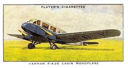 1990 Imperial Tobacco Ltd. 1935 Player's Aeroplanes (Civil) (Reprint) #27 Farman F-430 Cabin Monoplane (France) Front