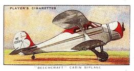 1990 Imperial Tobacco Ltd. 1935 Player's Aeroplanes (Civil) (Reprint) #30 “Beechcraft” Cabin Biplane (USA) Front