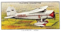1990 Imperial Tobacco Ltd. 1935 Player's Aeroplanes (Civil) (Reprint) #36 Lockheed “Vega” (USA) Front