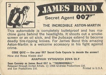 1966 Philadelphia Thunderball James Bond #2 The Incredible Aston Martin Back