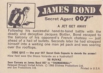 1966 Philadelphia Thunderball James Bond #7 A Jet Get Away Back