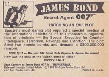 1966 Philadelphia Thunderball James Bond #11 Hatching An Evil Plot Back