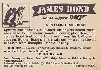 1966 Philadelphia Thunderball James Bond #13 A Relaxing Rubdown Back